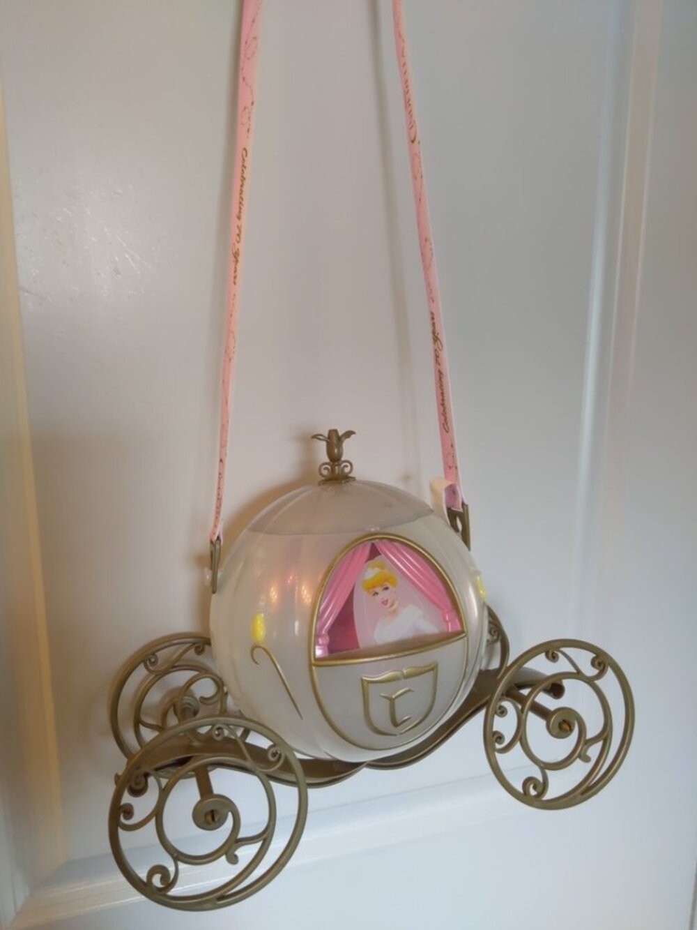 Disneyland 70th Anniv. Cinderella Wedding Carriage Coach Light Up Popcorn Bucket